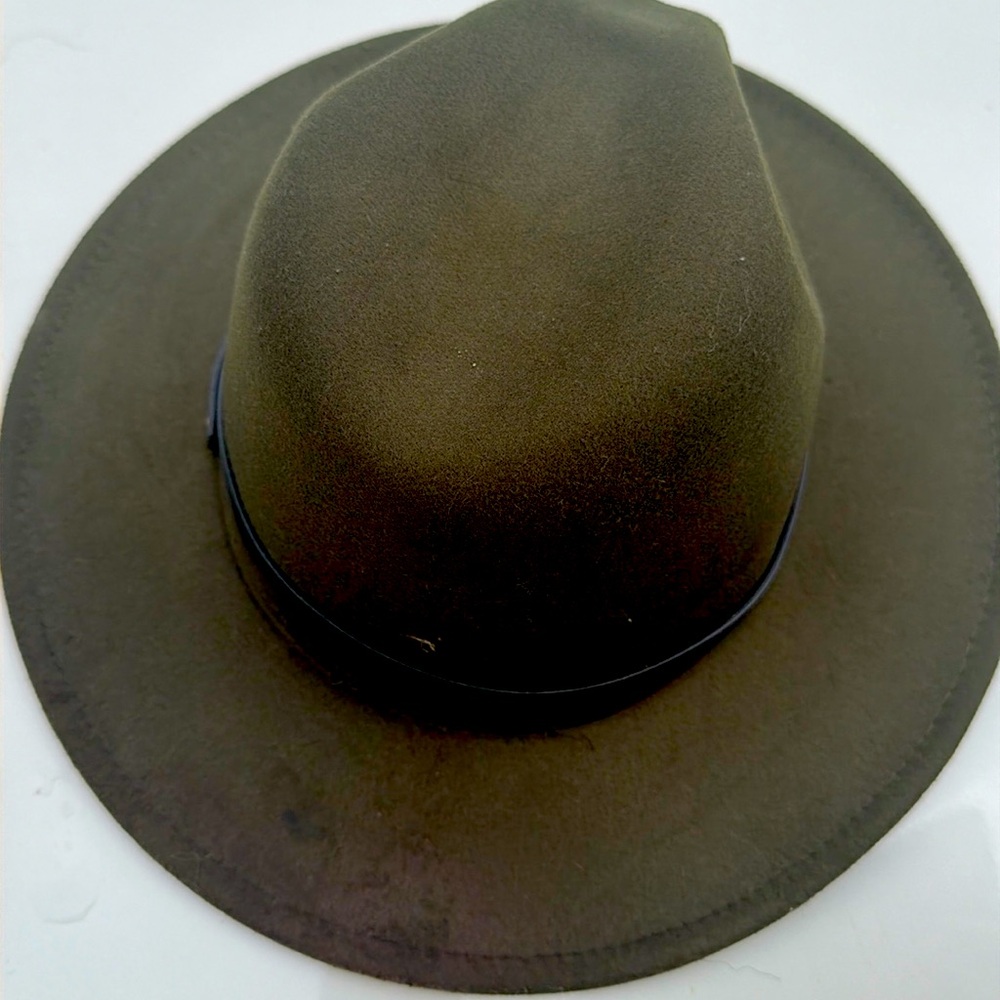 Olive fedora hat